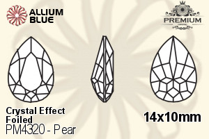 PREMIUM CRYSTAL Pear Fancy Stone 14x10mm Crystal Dorado F