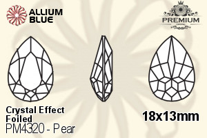 PREMIUM CRYSTAL Pear Fancy Stone 18x13mm Crystal Dorado F