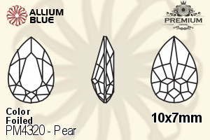 PREMIUM CRYSTAL Pear Fancy Stone 10x7mm Peridot F