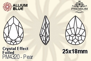 PREMIUM CRYSTAL Pear Fancy Stone 25x18mm Crystal Aurore Boreale F
