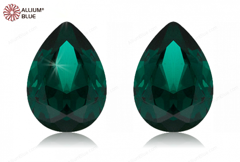 PREMIUM CRYSTAL Pear Fancy Stone 10x7mm Emerald F