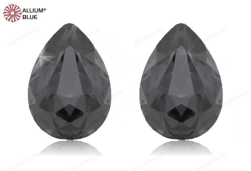 PREMIUM CRYSTAL Pear Fancy Stone 14x10mm Black Diamond F