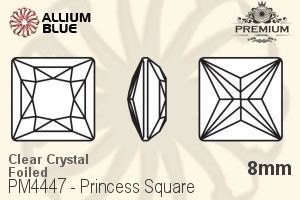 PREMIUM CRYSTAL Princess Square Fancy Stone 8mm Crystal F