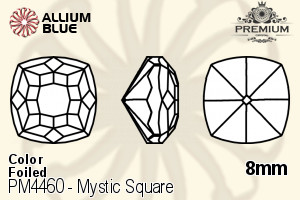 PREMIUM CRYSTAL Mystic Square Fancy Stone 8mm Light Siam F