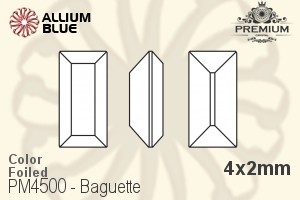 PREMIUM CRYSTAL Baguette Fancy Stone 4x2mm Jet F