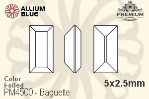 PREMIUM CRYSTAL Baguette Fancy Stone 5x2.5mm Light Amethyst F