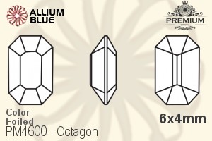 PREMIUM CRYSTAL Octagon Fancy Stone 6x4mm Light Siam F