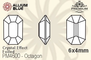 PREMIUM CRYSTAL Octagon Fancy Stone 6x4mm Crystal Aurore Boreale F