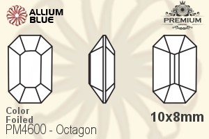 PREMIUM CRYSTAL Octagon Fancy Stone 10x8mm Light Siam F