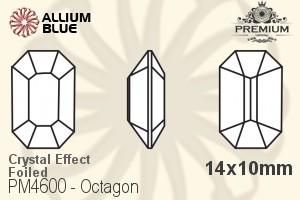 PREMIUM CRYSTAL Octagon Fancy Stone 14x10mm Crystal Vitrail Light F