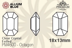 PREMIUM CRYSTAL Octagon Fancy Stone 18x13mm Crystal F