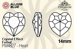 PREMIUM CRYSTAL Heart Fancy Stone 14mm Crystal Phantom Shine F