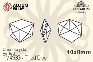 PREMIUM CRYSTAL Tilted Dice Fancy Stone 10x8mm Crystal F