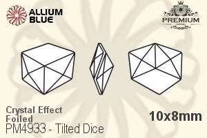 PREMIUM CRYSTAL Tilted Dice Fancy Stone 10x8mm Crystal Satin F