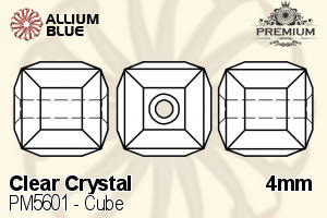 PREMIUM CRYSTAL Cube Bead 4mm Crystal