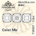 プレミアム Cube ビーズ (PM5601) 4mm - カラー