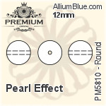 プレミアム ラウンド Crystal パール (PM5810) 12mm - パール Effect
