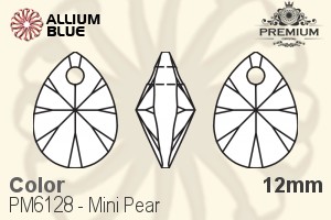 PREMIUM CRYSTAL Mini Pear Pendant 12mm Light Rose