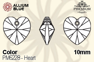 PREMIUM CRYSTAL Heart Pendant 10mm Light Siam