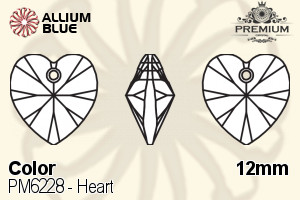 PREMIUM CRYSTAL Heart Pendant 12mm Light Siam