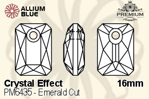 PREMIUM CRYSTAL Emerald Cut Pendant 16mm Crystal Golden Shadow