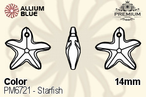 PREMIUM CRYSTAL Starfish Pendant 14mm Light Topaz