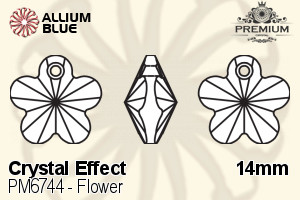 PREMIUM CRYSTAL Flower Pendant 14mm Crystal Aurore Boreale