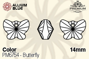 PREMIUM CRYSTAL Butterfly Pendant 14mm Aqua