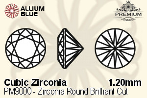 PREMIUM CRYSTAL Zirconia Round Brilliant Cut 1.2mm Zirconia Olivine