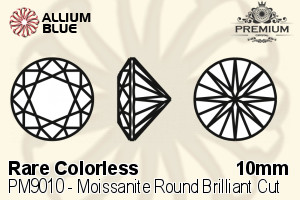 PREMIUM CRYSTAL Moissanite Round Brilliant Cut 10mm White Moissanite F