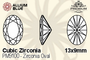 PREMIUM CRYSTAL Zirconia Oval 13x9mm Zirconia Pink