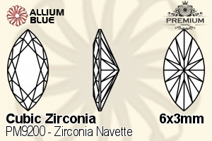 PREMIUM CRYSTAL Zirconia Navette 6x3mm Zirconia Canary Yellow