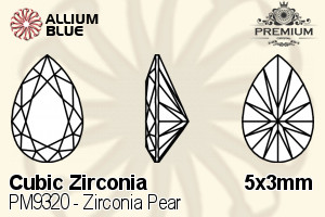 PREMIUM CRYSTAL Zirconia Pear 5x3mm Zirconia Blue Topaz