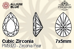 PREMIUM CRYSTAL Zirconia Pear 7x5mm Zirconia Rhodolite