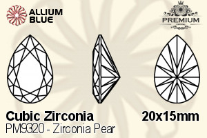 PREMIUM CRYSTAL Zirconia Pear 20x15mm Zirconia Golden Yellow