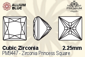 PREMIUM CRYSTAL Zirconia Princess Square 2.25mm Zirconia Olivine