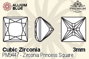 PREMIUM CRYSTAL Zirconia Princess Square 3mm Zirconia Olivine