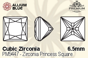PREMIUM CRYSTAL Zirconia Princess Square 6.5mm Zirconia Pink