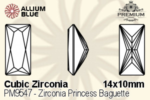PREMIUM CRYSTAL Zirconia Princess Baguette 14x10mm Zirconia Garnet