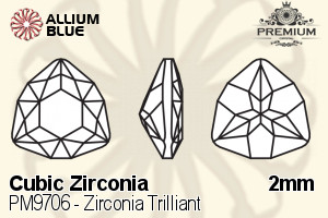 PREMIUM CRYSTAL Zirconia Trilliant 2mm Zirconia Garnet