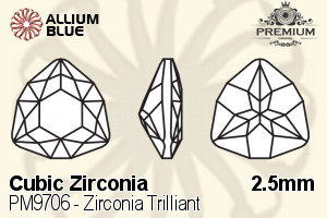 PREMIUM CRYSTAL Zirconia Trilliant 2.5mm Zirconia Golden Yellow