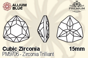PREMIUM CRYSTAL Zirconia Trilliant 15mm Zirconia White