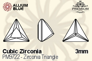 PREMIUM CRYSTAL Zirconia Triangle 3mm Zirconia Black