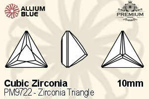 PREMIUM CRYSTAL Zirconia Triangle 10mm Zirconia White