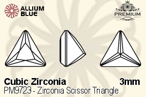 PREMIUM CRYSTAL Zirconia Scissor Triangle 3mm Zirconia Champagne
