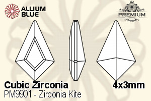 PREMIUM CRYSTAL Zirconia Kite 4x3mm Zirconia White