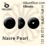 Preciosa プレシオサ ボタン Half-Hole Crystal Nacre パール (131 80 012) 10mm - Nacre パール