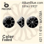 Preciosa プレシオサ MC マシーンカットチャトン OPTIMA (431 11 111) SS24 - カラー 裏面ゴールドフォイル