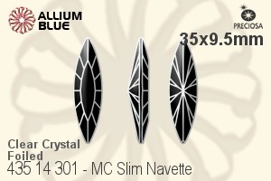 PRECIOSA Slim Navette MXM 35x9.5 crystal DF