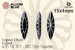 PRECIOSA Slim Navette MXM 15x4 crystal DF AB